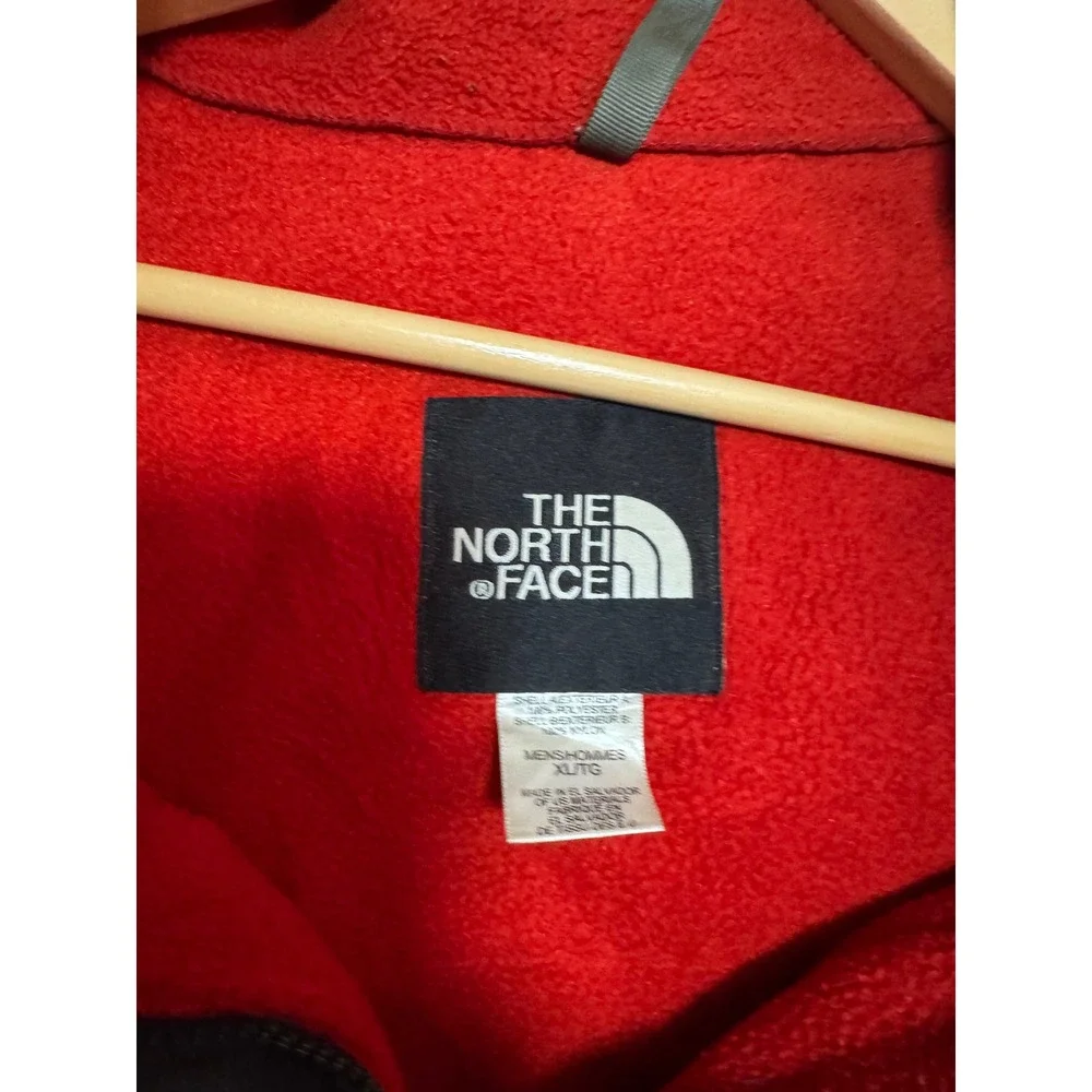 The North Face Denali Fleece Jacket Mens XL Red Grey Full Zip Colorblock Coat